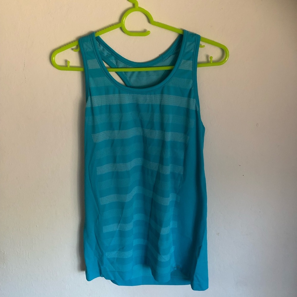 Blue athletic tank top